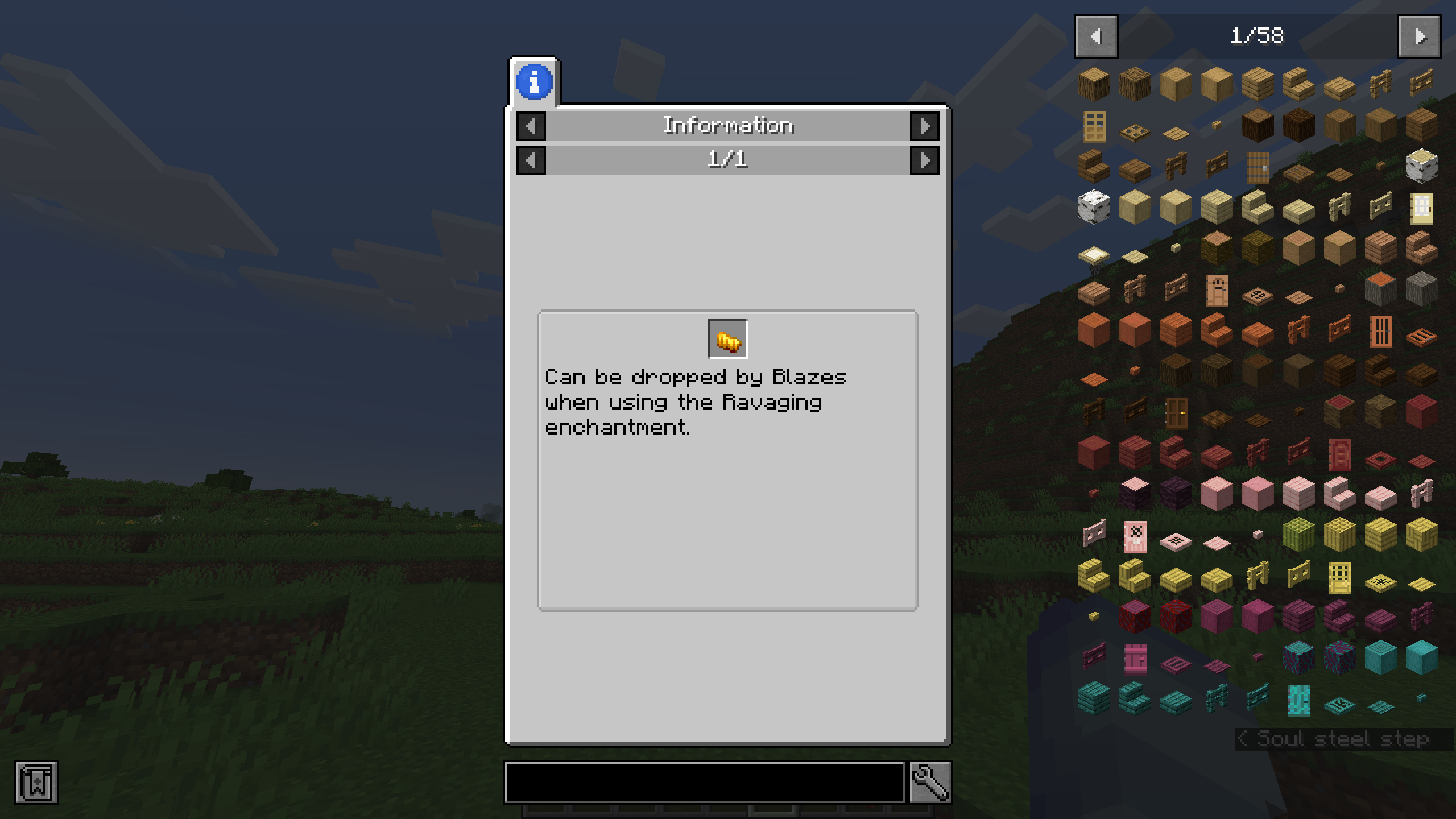 JEI Item Ingredient Info Example